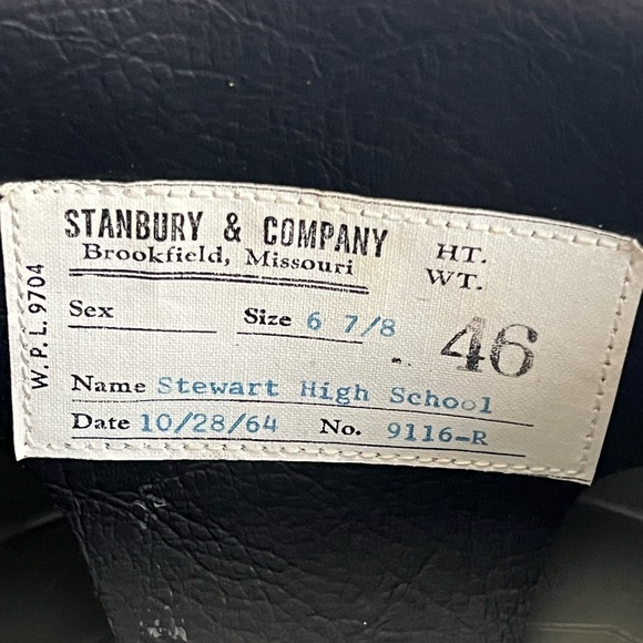 RARE Vintage 1964 Stanbury & Co Marching Band Hat Stewart HS Size 6 7/8 Shako - Picture 10 of 11